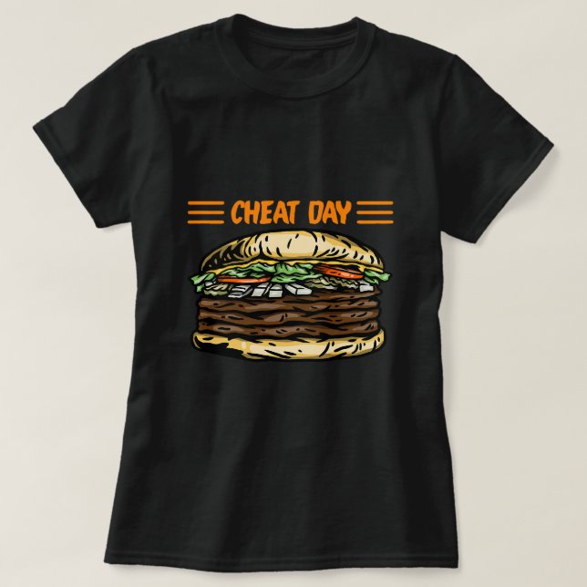 Camiseta Burger del Día del Cheat (Diseño del anverso)