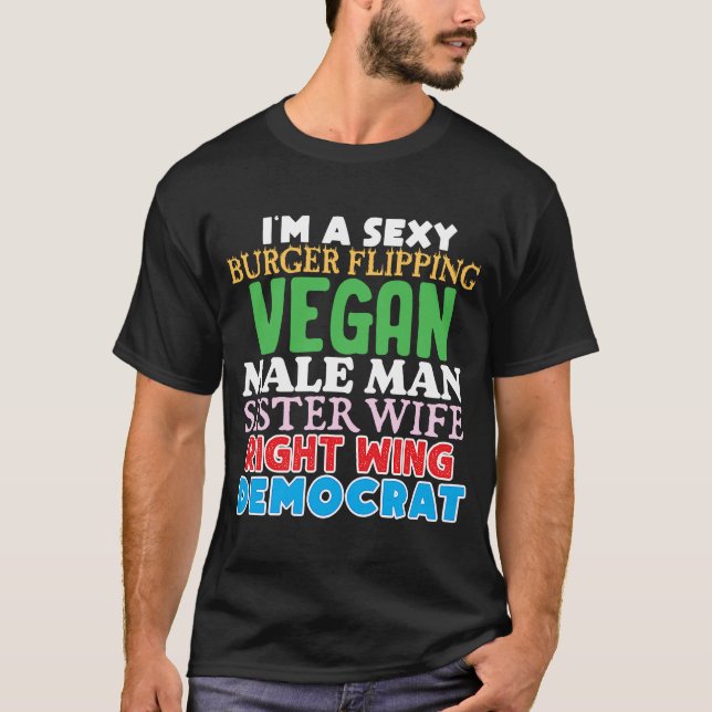 Camiseta Burger Flipping Vegan Humor Oscuro Extrañamente Es (Anverso)