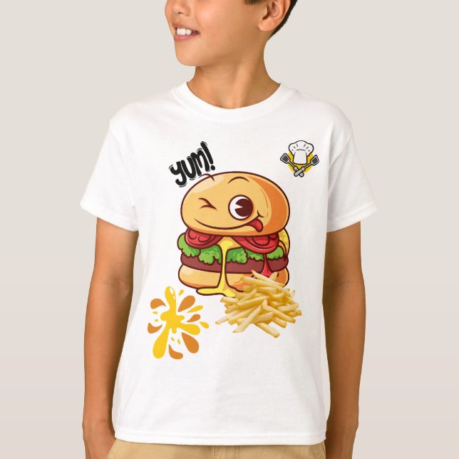 Camiseta Burger & Fries Bestis - Niños de comida rápida, TE (Anverso)