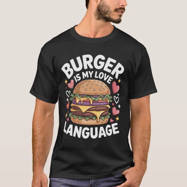Camiseta Burger Lovers Funny Quote T-Shirt Design (Anverso)