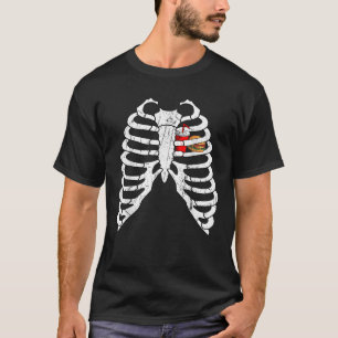 Camiseta Burger Skeleton Xray Hamburger Fast Food French Fr