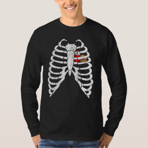 Camiseta Burger Skeleton Xray Hamburger Fast Food French Fr