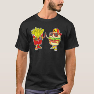 Camiseta Burger Y Fries Trendy Weird Bff Fast Food Who Lo
