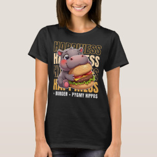 Camiseta Burger Y Pygmy Hippos Me Hacen Feliz