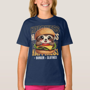 Camiseta Burger Y Slothes Me Hacen Feliz