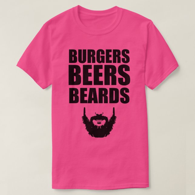 Camiseta Burgers Beers Beards (Diseño del anverso)
