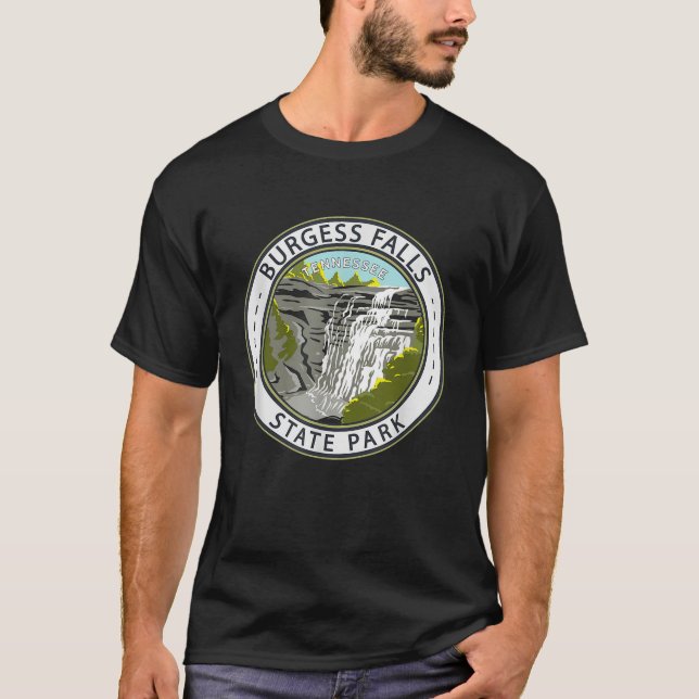 Camiseta Burgess Falls Parque Estatal Tennessee Badge Vinta (Anverso)