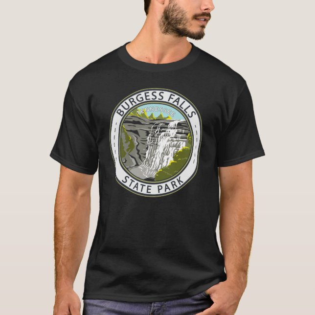 Camiseta Burgess Falls State Park Tennessee Badge (Anverso)