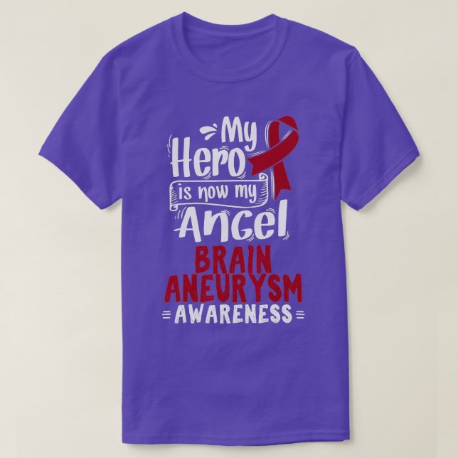 Camiseta Burgundy Awareness Ribbon Brain Aneurysm  (Diseño del anverso)