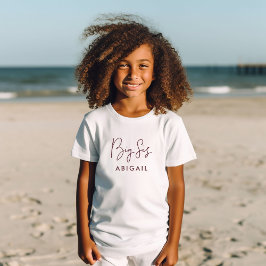 Camiseta Burgundy Big Sis Custom Name