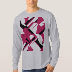 Camiseta Burgundy Black Diagonal Geométrica Art inspirado e