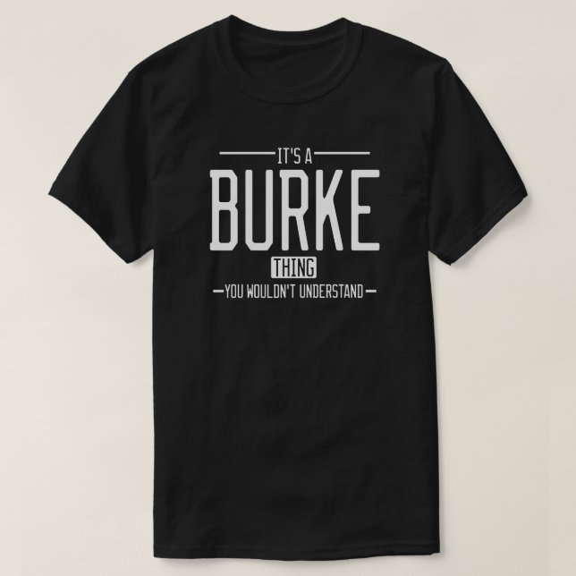 Camiseta Burke gracioso apellidos familia graciosa (Diseño del anverso)