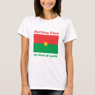 Camiseta Burkina Faso Bandera + Mapa + Texto