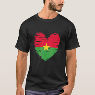 Camiseta Burkina Faso Corazón Bandera Burkinesa Orgullo Bur
