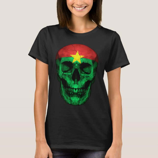 Camiseta Burkina Faso Flag Skull Burkinabé Roots Proud Patr (Anverso)