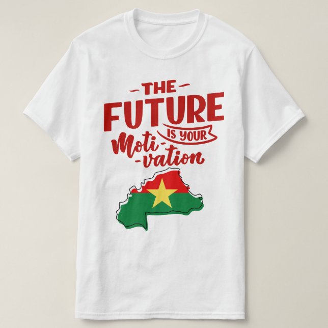 Camiseta Burkina Faso le futur est motivation (Diseño del anverso)