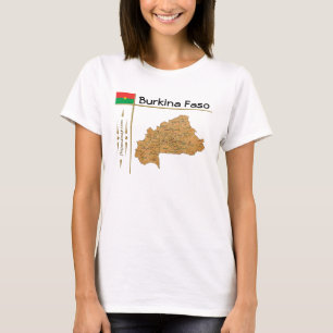 Camiseta Burkina Faso Mapa + Bandera + Título
