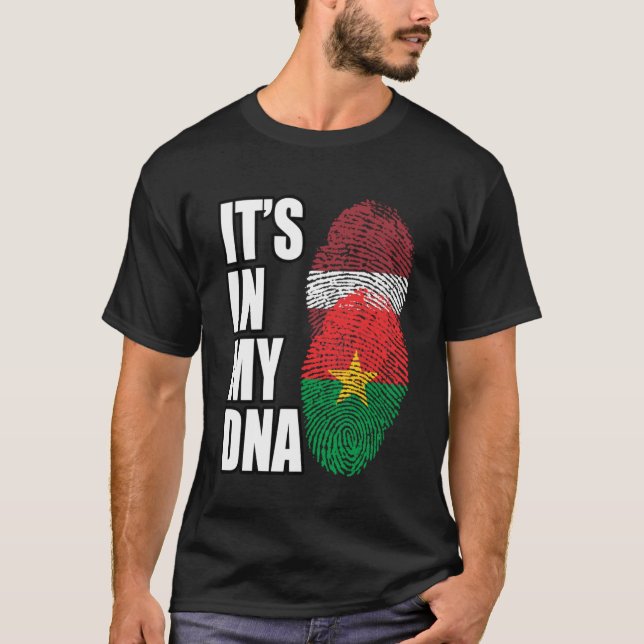 Camiseta Burkina Y Letonia Mezclan Bandera Del Patrimonio D (Anverso)