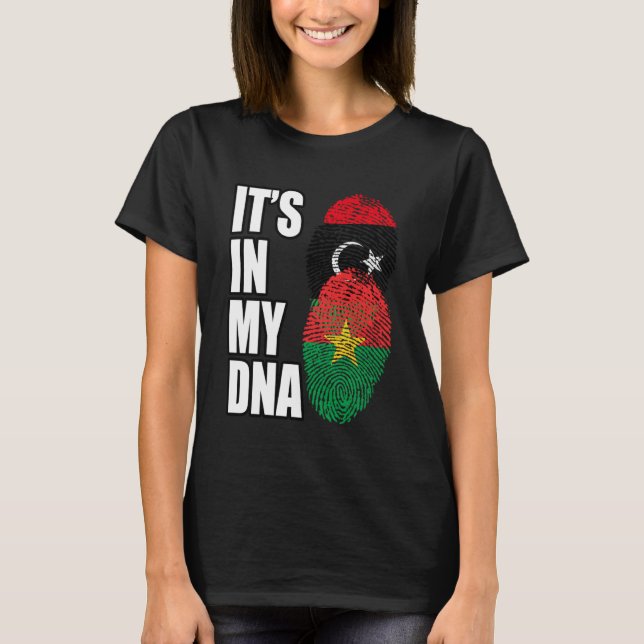 Camiseta Burkina Y Libia Mezclan Bandera Del Patrimonio De  (Anverso)