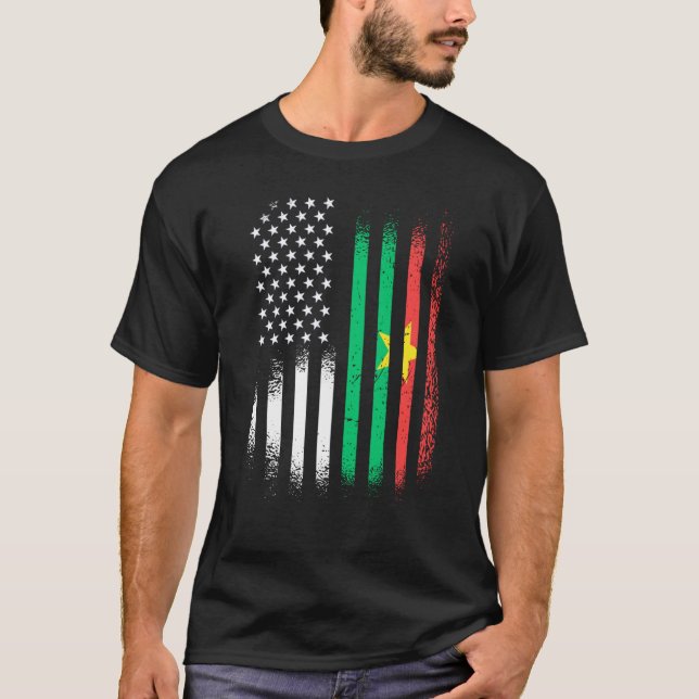 Camiseta Burkinabe American Patriot Grown Country USA Flags (Anverso)