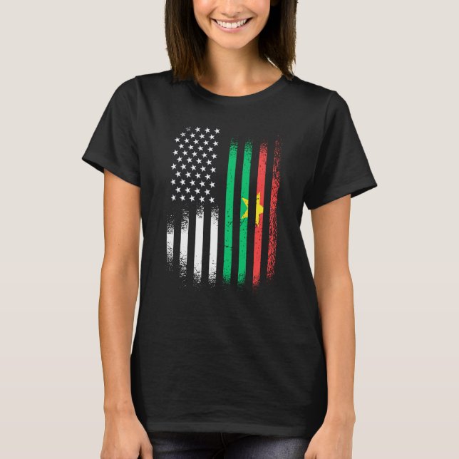 Camiseta Burkinabe American Patriot Grown Country USA Flags (Anverso)