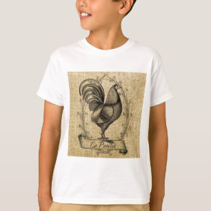 Camiseta Burlap de Pollo Vintage