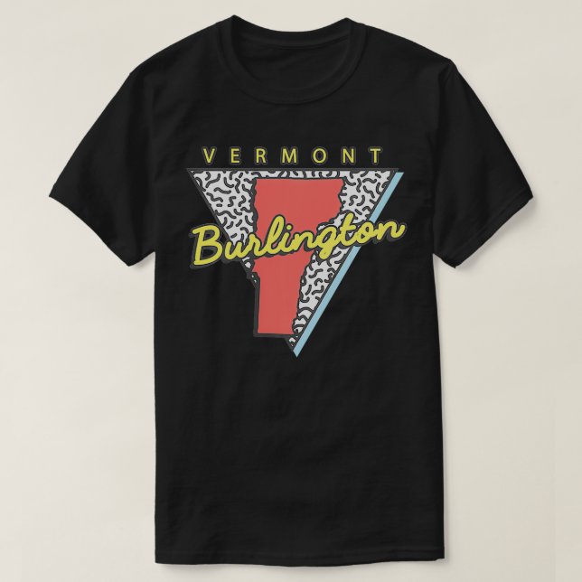 Camiseta Burlington Vermont Retro Triángulo VT City  (Diseño del anverso)