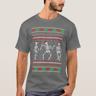 Camiseta Burlonamente bailando esqueletos Navidades feos su