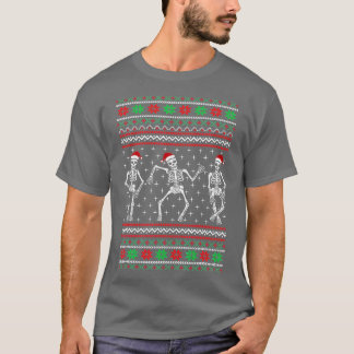 Camiseta Burlonamente bailando esqueletos Navidades feos su