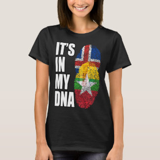 Camiseta Burmese And Icelandic Mix DNA Flag Heritage