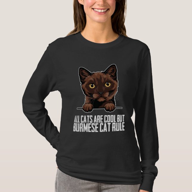 Camiseta Burmese cat  Burmese dad  Burmese (Anverso)