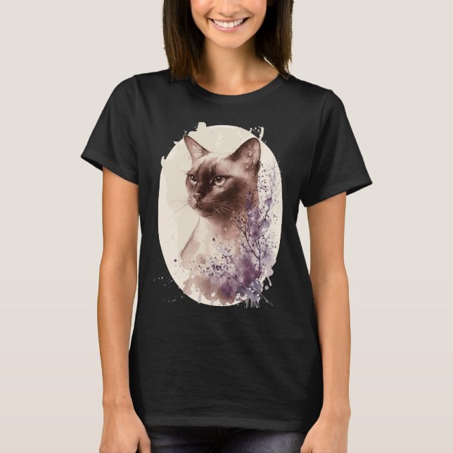 Camiseta Burmese Cat Japanese Cherry Blossom Sakura (Anverso)