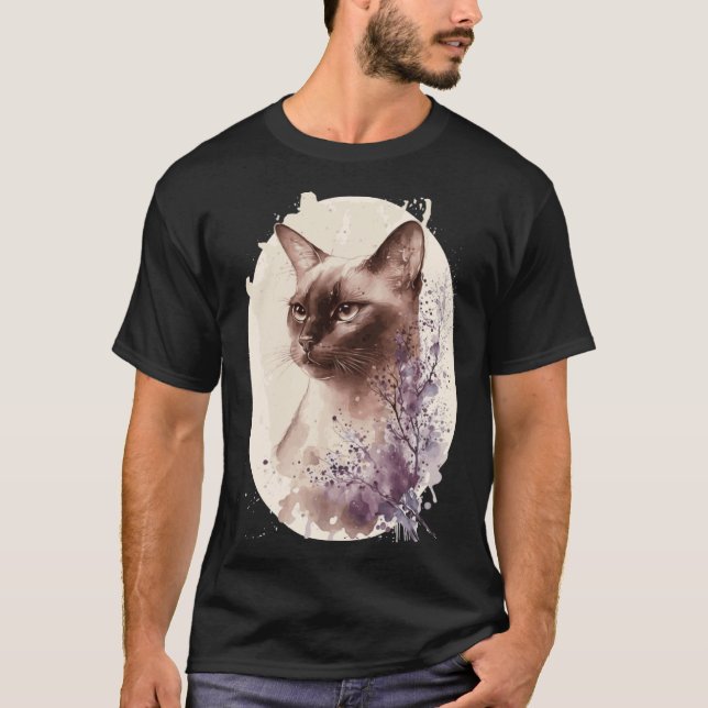Camiseta Burmese Cat Japanese Cherry Blossom Sakura (Anverso)