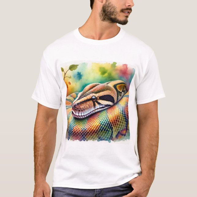 Camiseta Burmese Python in Watercolor 140624AREF108 - Water (Anverso)