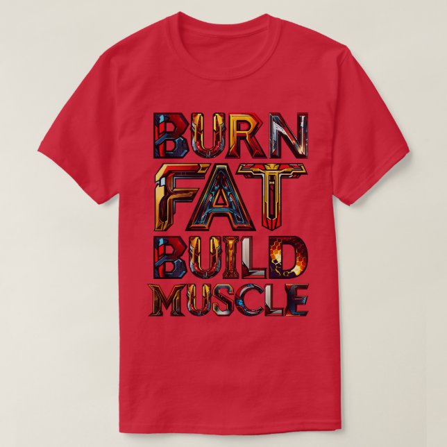 Camiseta Burn Fat Build Muscle (Diseño del anverso)