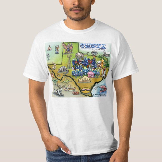 Camiseta Burnet TEXAS Map (Anverso)