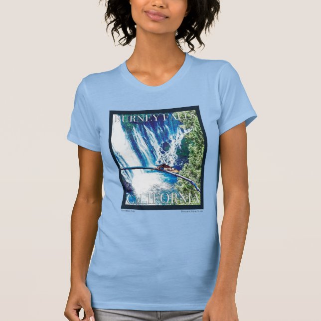 Camiseta Burney Falls, Poster de CA (Anverso)