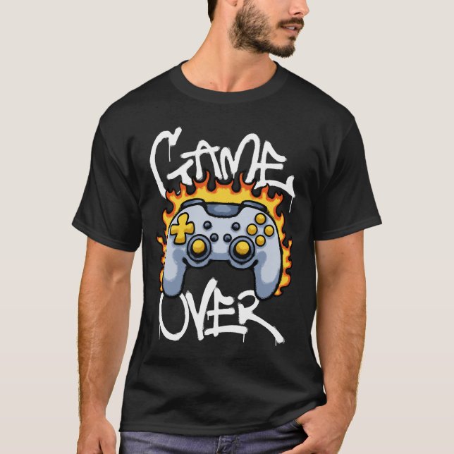Camiseta burning Game Controller streetwear (Anverso)
