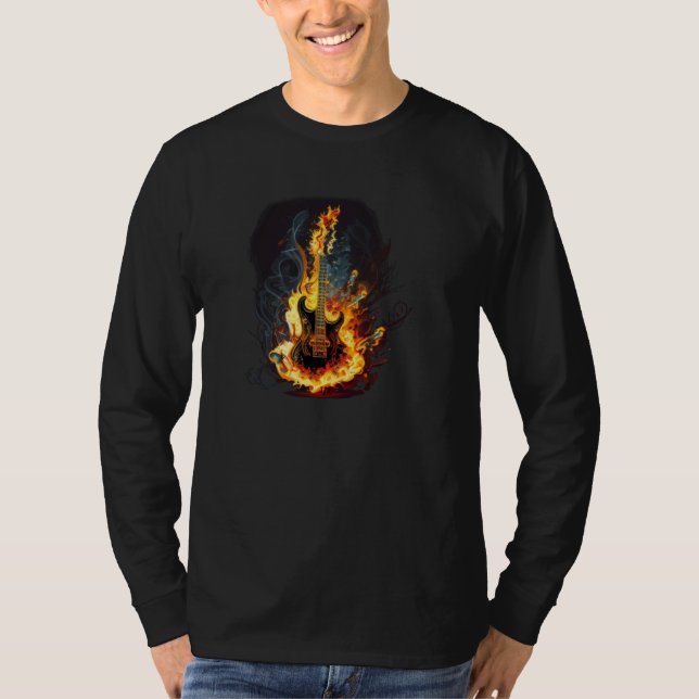 Camiseta Burning Guitar for Rock n Roll (Anverso)