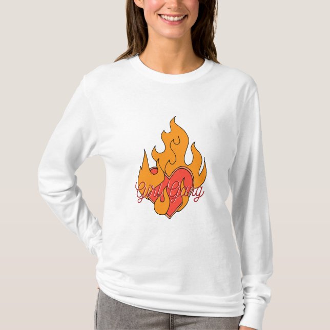 Camiseta Burning Heart Girl Gang (Anverso)