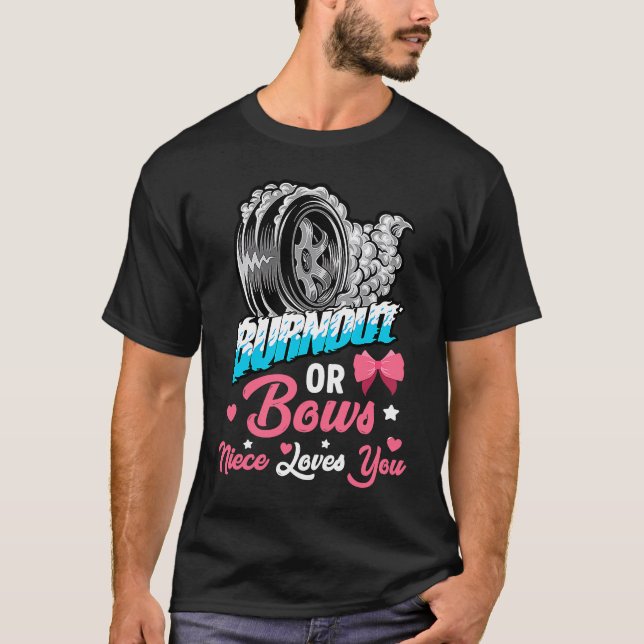 Camiseta Burnout or Bows Gender Reveal Baby Announcement Pa (Anverso)