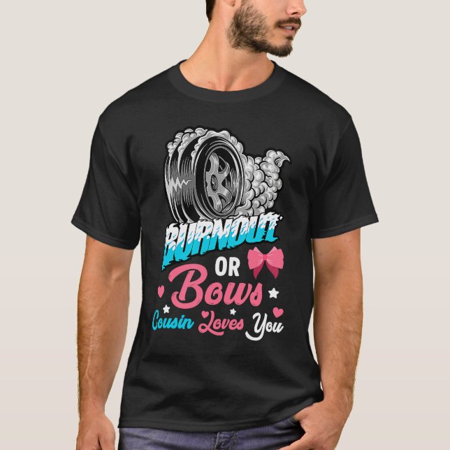 Camiseta Burnout or Bows Gender Reveal Baby Announcement Pa (Anverso)