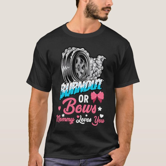 Camiseta Burnout or Bows Gender Reveal Baby Party Announcem (Anverso)