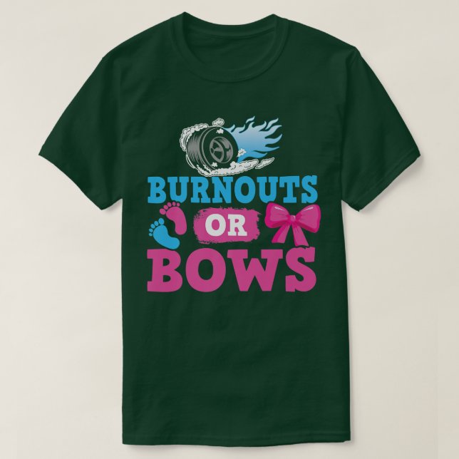 Camiseta Burnouts O Bows Divertidos Fiesta De Revelación De (Diseño del anverso)