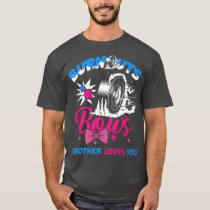 Camiseta Burnouts or Bows Gender Reveal Baby Party Announce