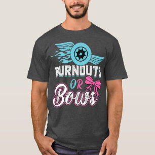 Camiseta Burnouts or Bows Gender Reveal Baby Party Announce