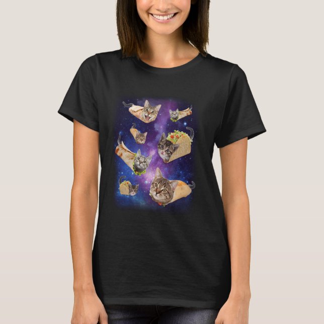 Camiseta Burrito Cat and Taco Cat Space Galaxy Meme Tacocat (Anverso)