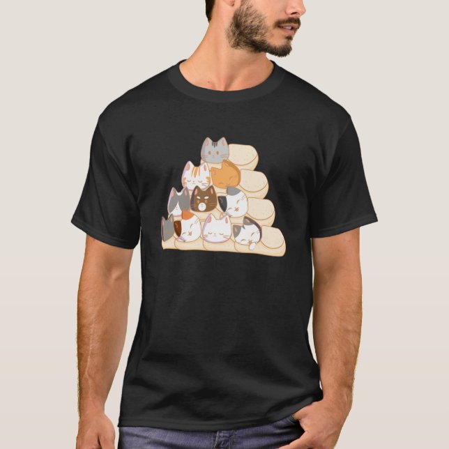 Camiseta Burrito de gato con comida mexicana pirámide Egipt (Anverso)