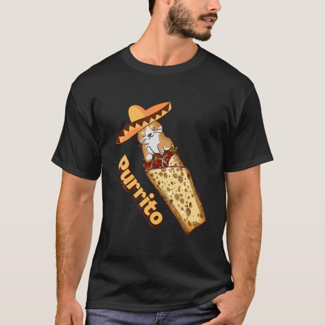 Camiseta Burrito Gratuito De Purrito Gato Y Gatos Amante De (Anverso)