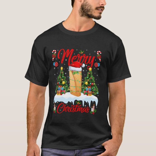 Camiseta Burrito Merry Christmas Tree Enfoca Rápido Burro d (Anverso)